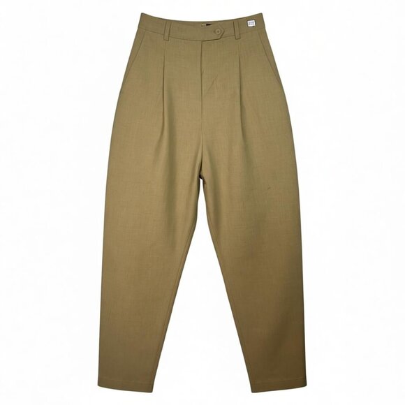 & Other Stories Pants - & Other Stories Beige Pleated Trousers with Darts Size 6